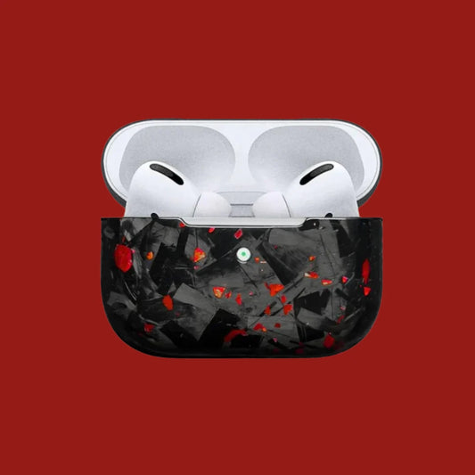 Apple Airpods Red Forged Carbon Fiber Case