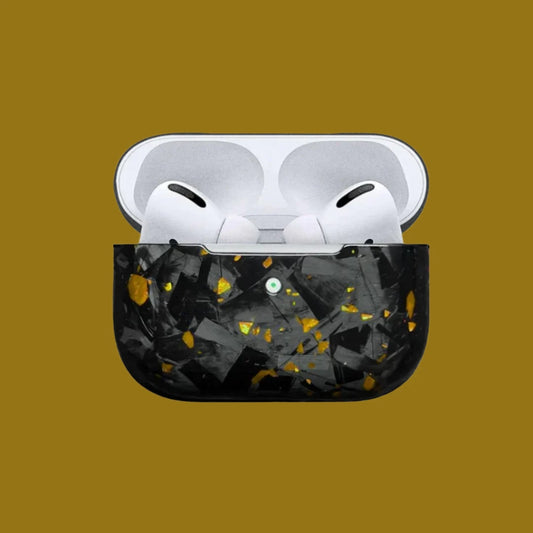 Apple Airpods Gold Forged Carbon Fiber Case